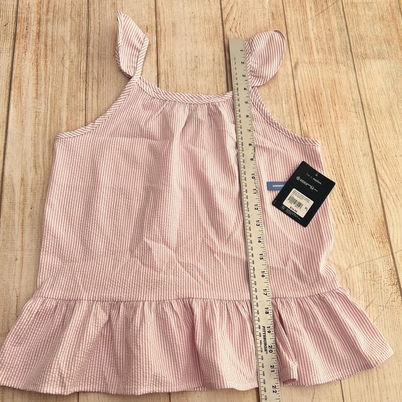 Magellan Girls Tank Top Size XL Pink Stripe Fish Gear Moisture Wicking Classic - Picture 3 of 8